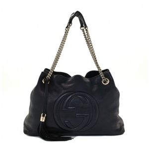 Gucci Black Soho Shoulder Bag in Pebbled Black Leather